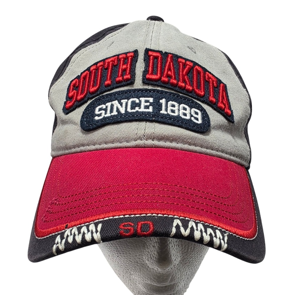 South Dakota Since 1889 Hat Graphix 360 Grey Red Navy Blue Embroidered Cap